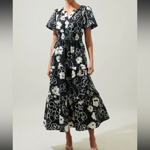 Fabienne Floral Palmer Poplin Tiered Maxi Dress